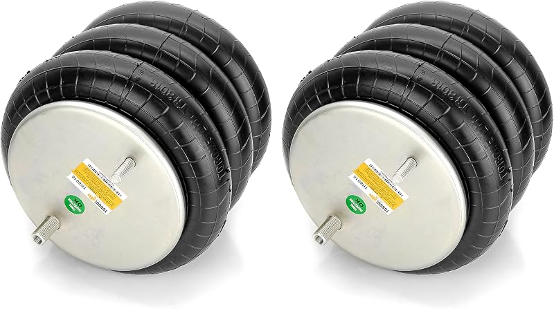 Bolsa de mola pneumática de suspensão Torque TR8018 tripla convoluta para substituição Firestone 8018 – Kit com 2 unidades