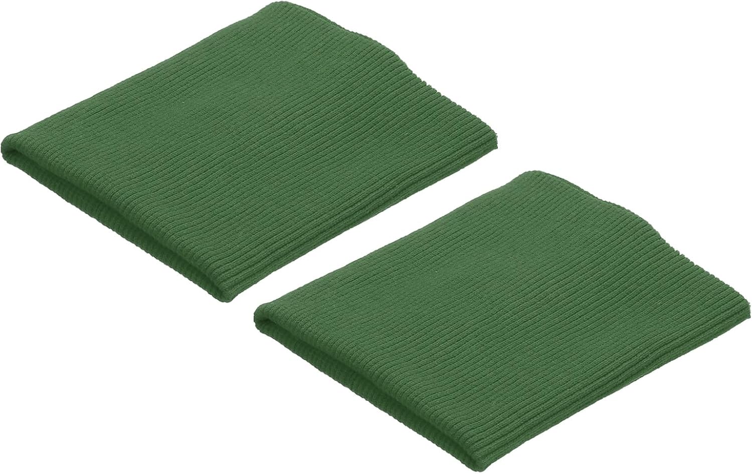 MECCANIXITY Elastic Cuffs Ribbed Trims 4" x 3.5" Cotton Fabric Knit Rib Stretch Tape Cuff Sleeve Waistband for Sewing, Green 1 Pair