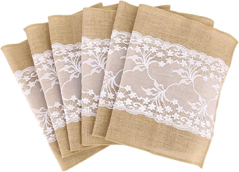Time to Sparkle 30x275cm Jute Hessian Table Runners Lace Rustic Burlap Sewed Edge Wedding festival party event decorations (Jute Lace Middle) - Image 5