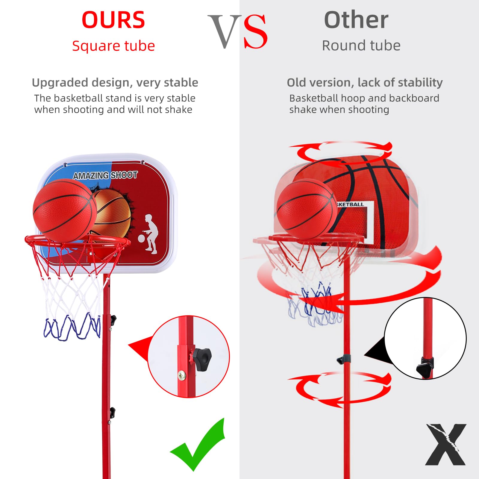 Basketbalpaal met in hoogte verstelbaar bord - W&H Sports Basketbalpaal met in hoogte verstelbaar bord - W&H Sports