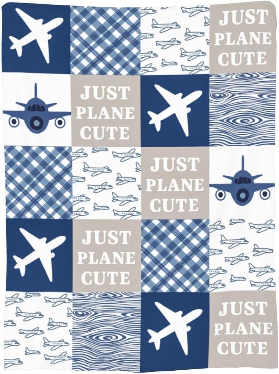 Airplane Blanket Super Soft Warm Fluffy Fleece Flannel Just Plane Cute Throw Blanket Cozy Fuzzy Plush Stuff Bedding Blankets Gifts for Women Kids Boys Girls Adults 50"X40" - Image 6