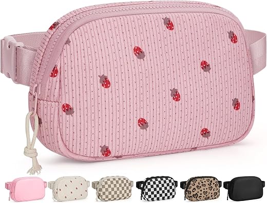 Pritent Fanny Packs for Women Cross Body Bag Waterproof Belt Bag with Adjustable Strap and Zipper Back Pocket Small Crossb...