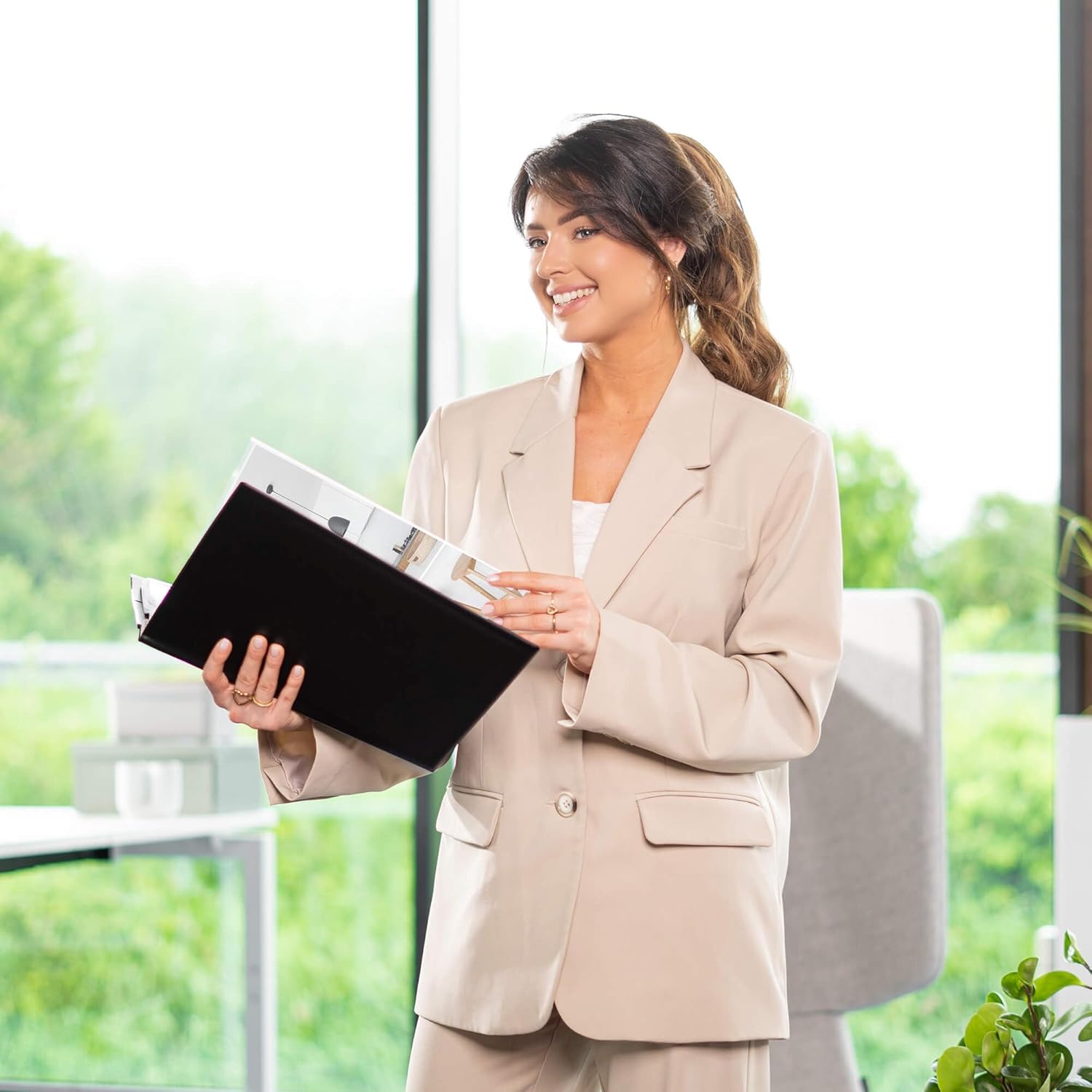 Original Display Book (80 Transparent/Clear Pockets) | A4 Front Page Ring Binder Portfolio & Project Presentation Folder for Meetings & Conferences| Poly Clear Pocket Folder | Black | 99484