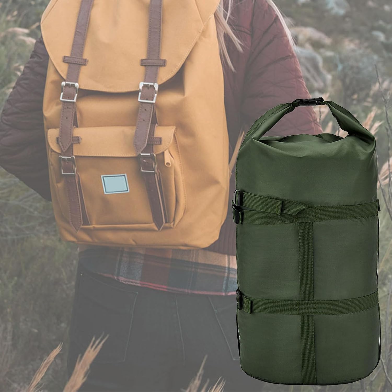 Portable Oxford Fabric Organiser Case Hiking Trekking Bag for Sleeping Clothes 15l 30l 45l Capacity Space Saving Storage