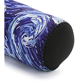 RICHEN Neoprene Water Bottle Carrier Bag with Adjustable Shoulder Strap,Insulated Water Bottle Cover for 1000ml/32oz Stainless Steel/Glass/Plastic Bottles (Starry Night,1000ml)