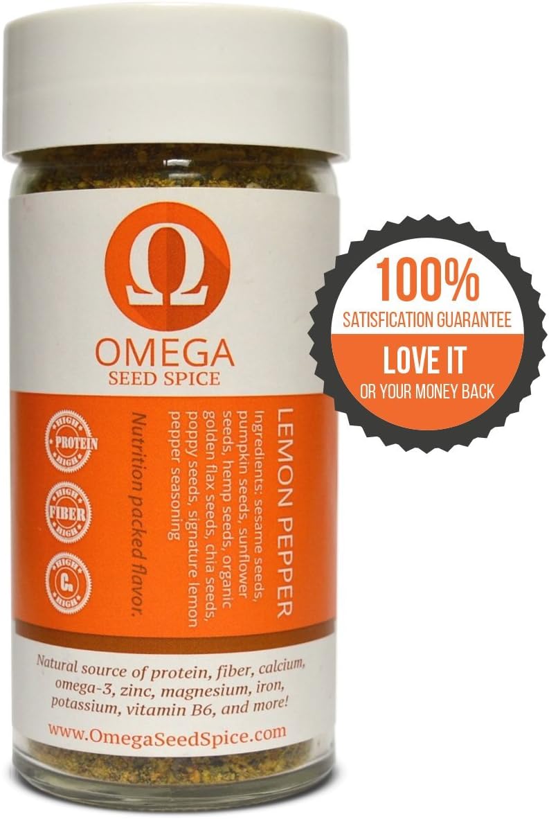 Omega Seed Spice Seed-based Superfood Lemon Pepper Seasoning - Nutrition-packed Flavor - High In Protein, Fiber, Essential Vitamins, Minerals & Amino Acids