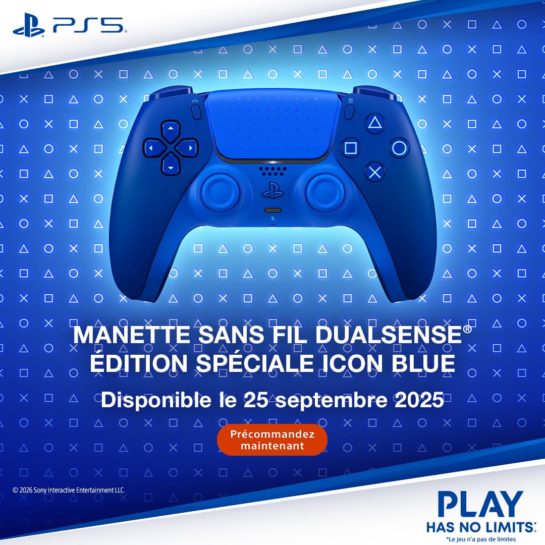 Playstation Manette sans fil DualSense – Édition limitée Icon Blue