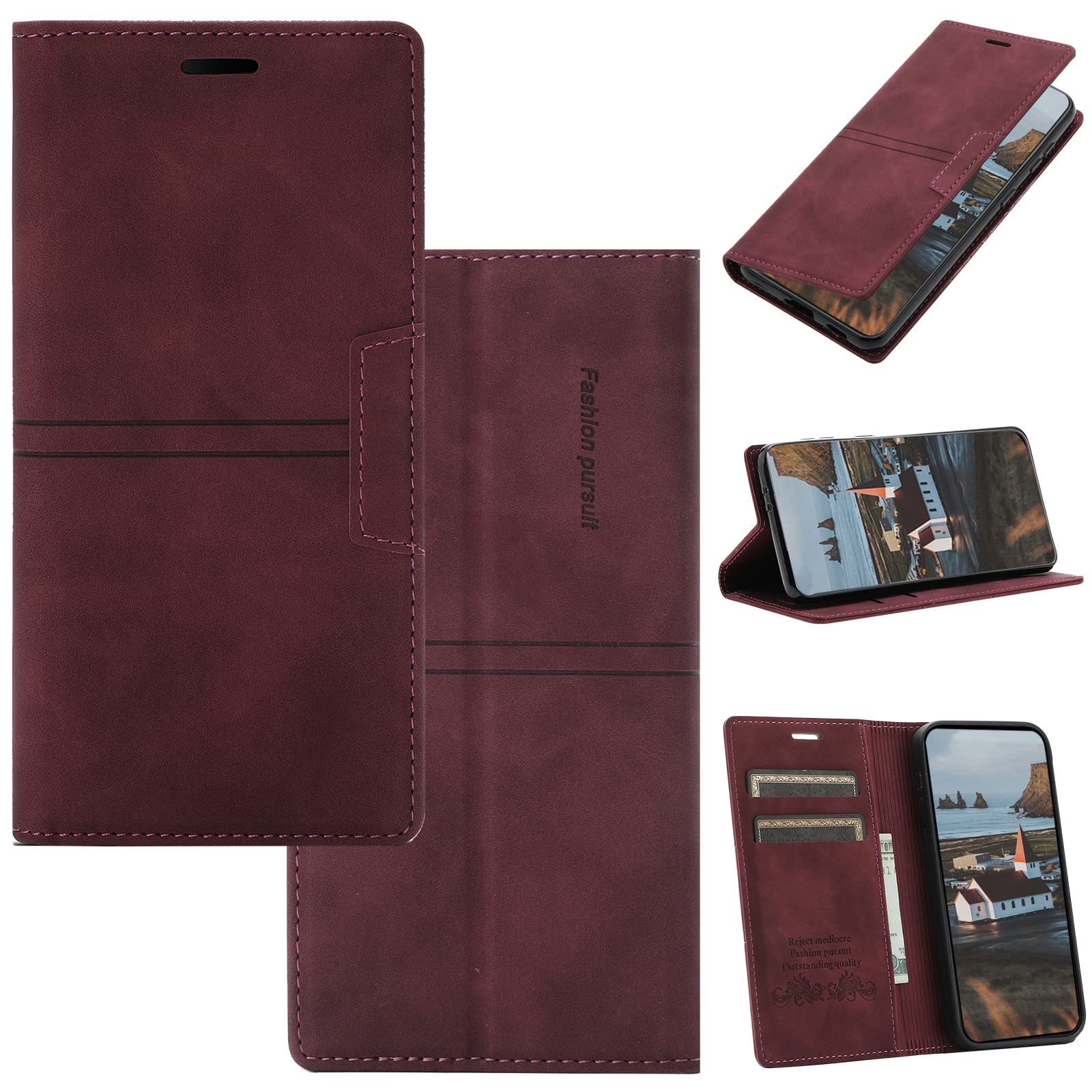 Cover In Pelle Con Portafoglio Per Xiaomi Redmi 9AT / 9A – Custodia A Libro Con Slot E Cavalletto, Colore Oro Rosa - 2