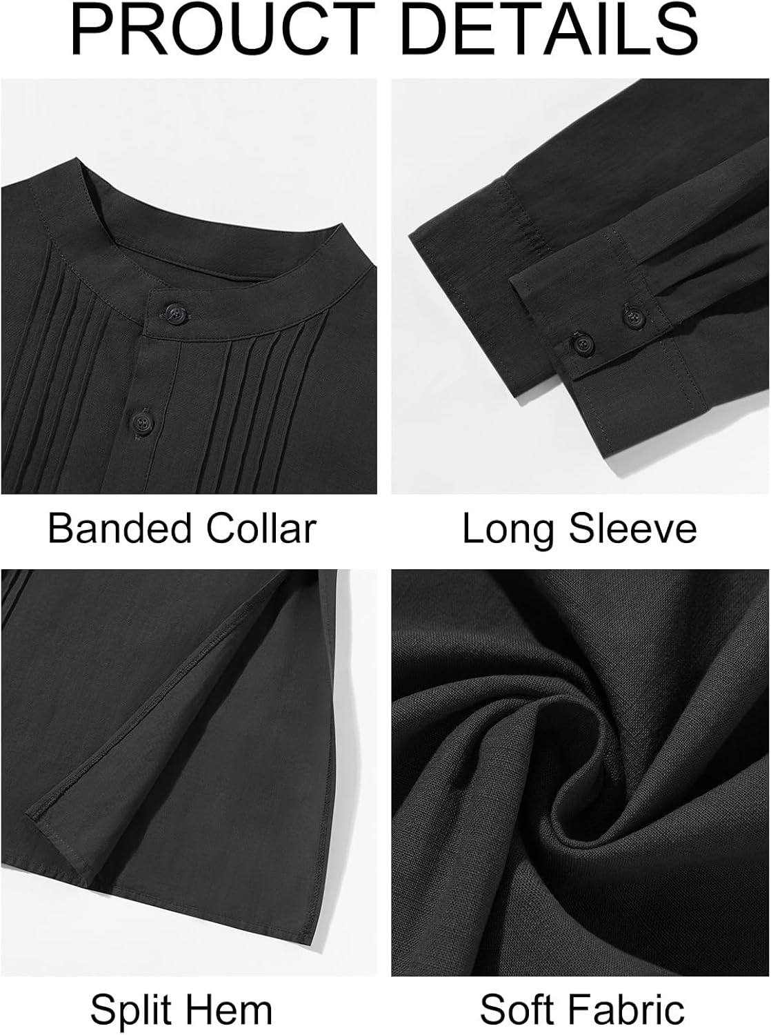 Runcati Mens Kaftan Robe Button Down Long Sleeve Cotton Linen Thobe Casual Muslim Gown Henley Shirt - Image 5