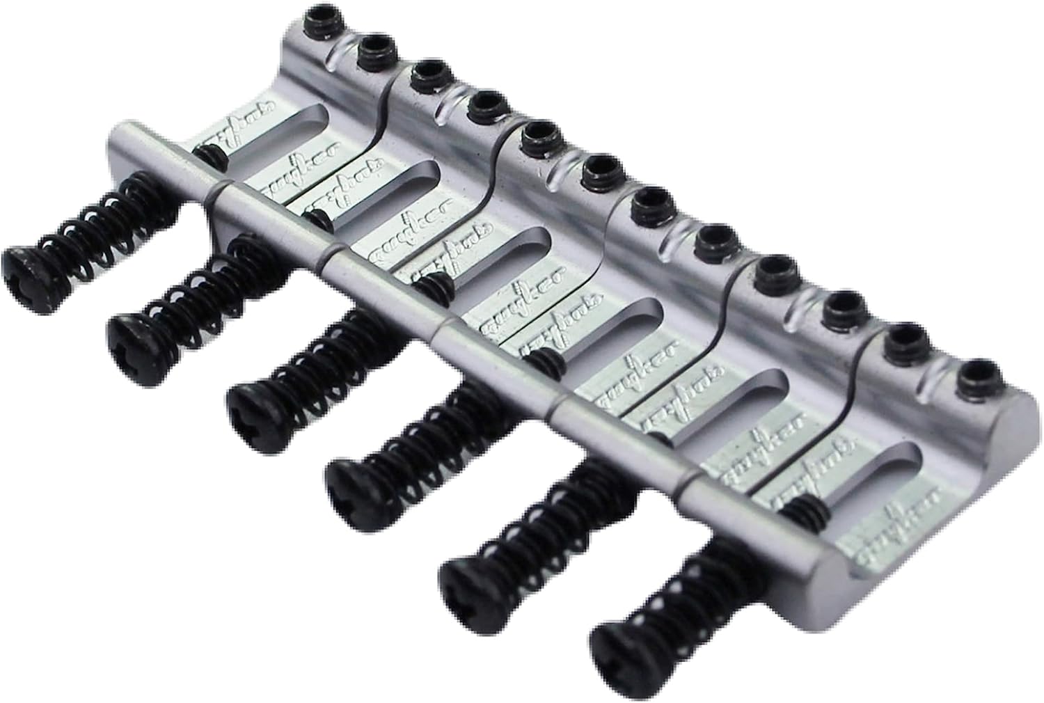 Guyker 10.8mm Tremolo Bridge Bent Brass Saddles, Bridge Saddles Tremolo System Replacement Part Compatible with Strat ST TL Electric Guitar(Set of 6, chrome)