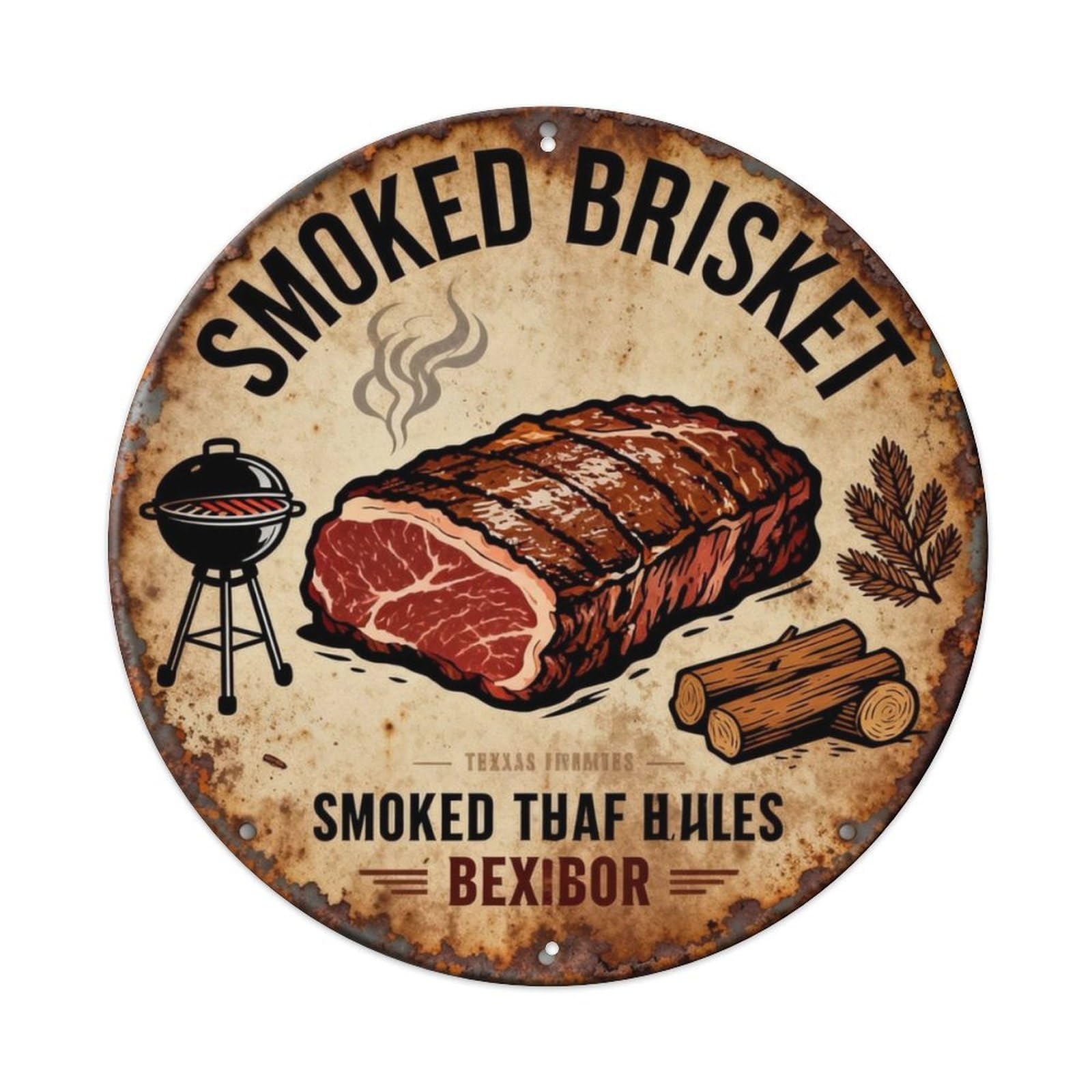 SMOKED BRISKET Metal Tin Sign Plaque