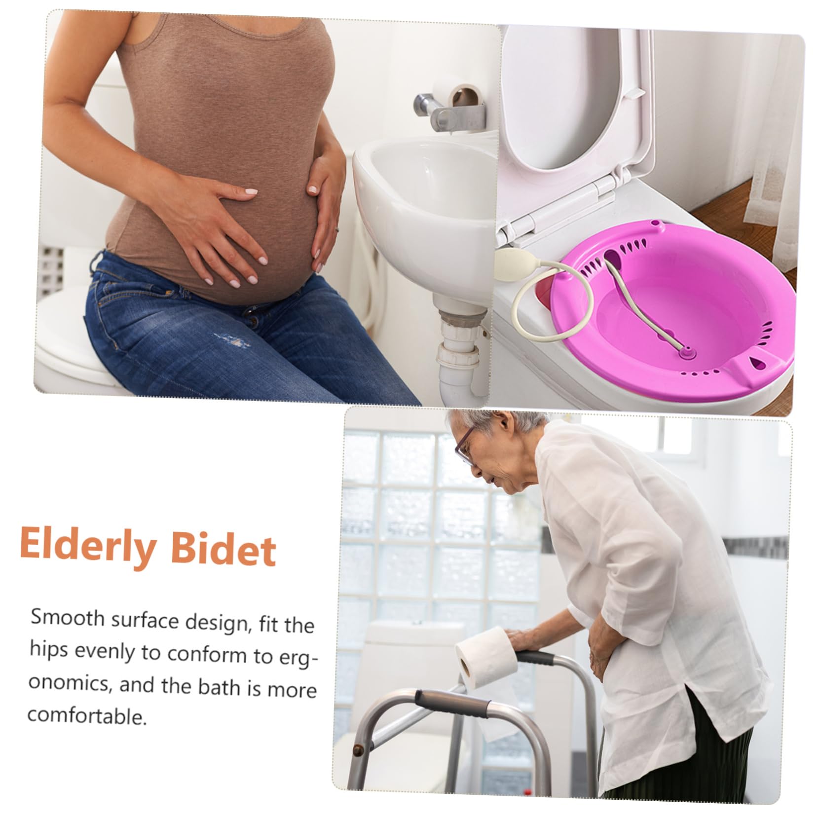 FRCOLOR Strong Load-Bearing Pregnant Women Bidet Squat- Basin Elderly Aid Wash Nursing Se
