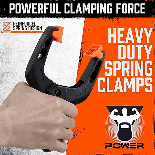 Miniatura 5 de HORUSDY Paquete de 6 abrazaderas de resorte resistentes, abrazaderas de plástico grandes de 7 pulgadas para manualidades con apertura de mandíbula