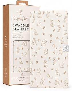 Copper Pearl Swaddle Blankets for Newborns | Soft Stretchy Receiving Blankets for Boys and Girls | Large 46 x 46 Inch Baby Blankets | Lightweight and Breathable Swaddles | Dylan