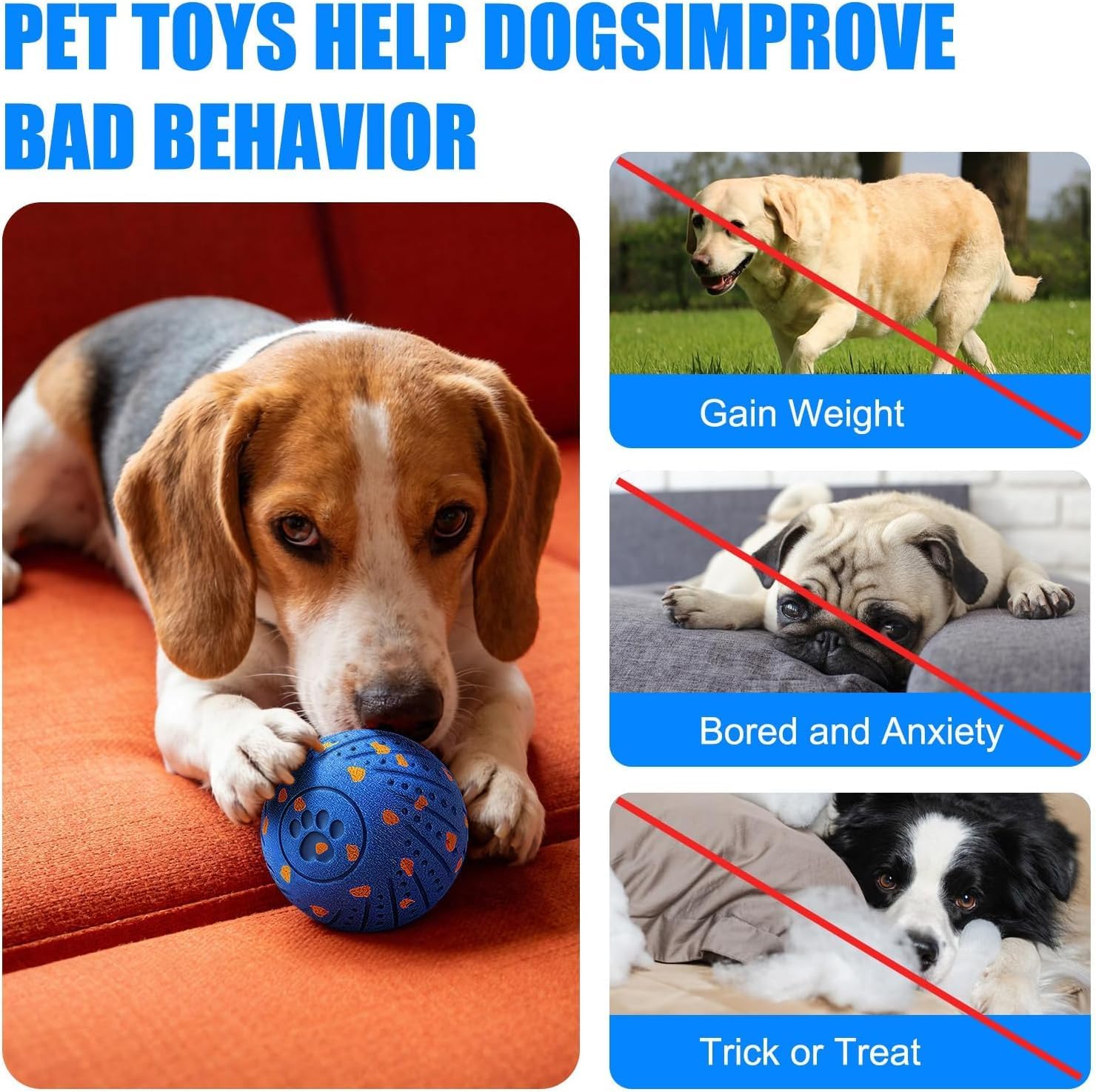 Smart Dog Ball & Christmas Pick - Emotional Interactive Option for Medium and Large Dogs, Indoor & Outdoor Use #09QQ