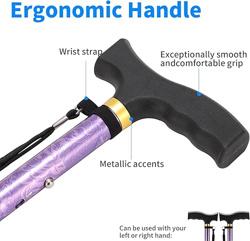 Miniatura 4 de Walking Cane LIXIANG Cane para hombremujer  Ayuda para la movilidad y la vida diaria  Bastón plegable de 5 niveles de altura ajustable  Cómodo