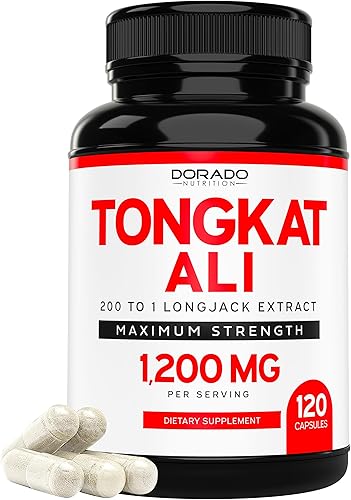 Extracto de Tongkat Ali de 240,000 veces de fuerza para hombres 200 a 1 (Longjack) Eurycoma Longifolia, 1200 mg por porción (120 cápsulas) ginseng