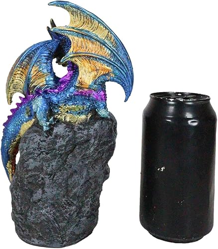 Miniatura 8 de Ebros Gift Fantasía meteorito iridiscente Dragon Guarding Quartz Faux Geoda Crystal Cavern Rock Figurine Colección Mediana Calabozos Dragones Acento