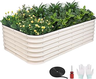 GoCampDriect 4 in 1 Raised Garden Bed - 5x3x1.4ft Galvanized Raised Garden Boxes Outdoor Corrosion Resistant | Variable Shape 6x2x1.4ft Metal Raised Garden Beds for Planting Vegetable, Fruits,Flower