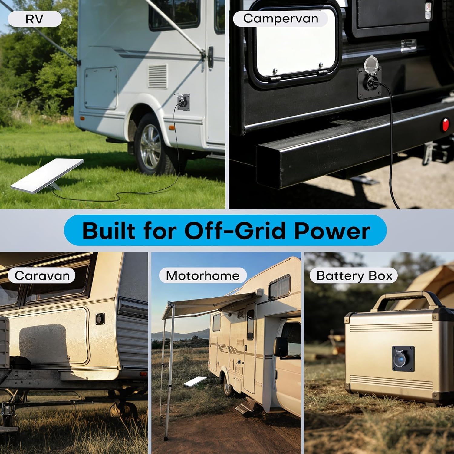 Starlink Mini kit de passage mural en aluminium IP67 étanche 5,5 x 2,1 mm CC femelle pour camping-car, van, bateau, boîte de batterie, prise de courant