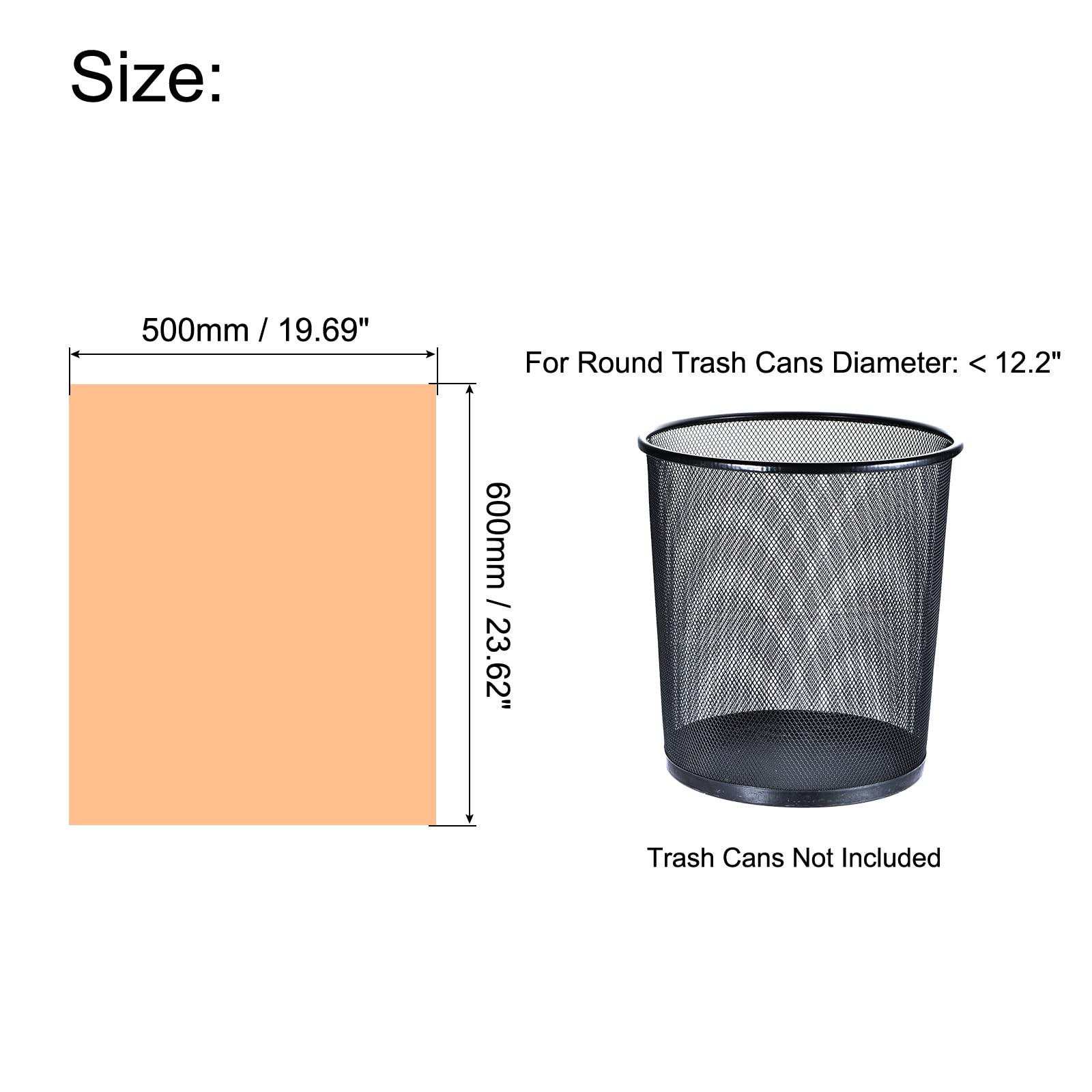 MECCANIXITY 4-6 Gallon Small Trash Bags Waste Basket Liners for Kitchen, Office, Bathroom, Bedroom, Orange, 60 Counts / 3 Rolls