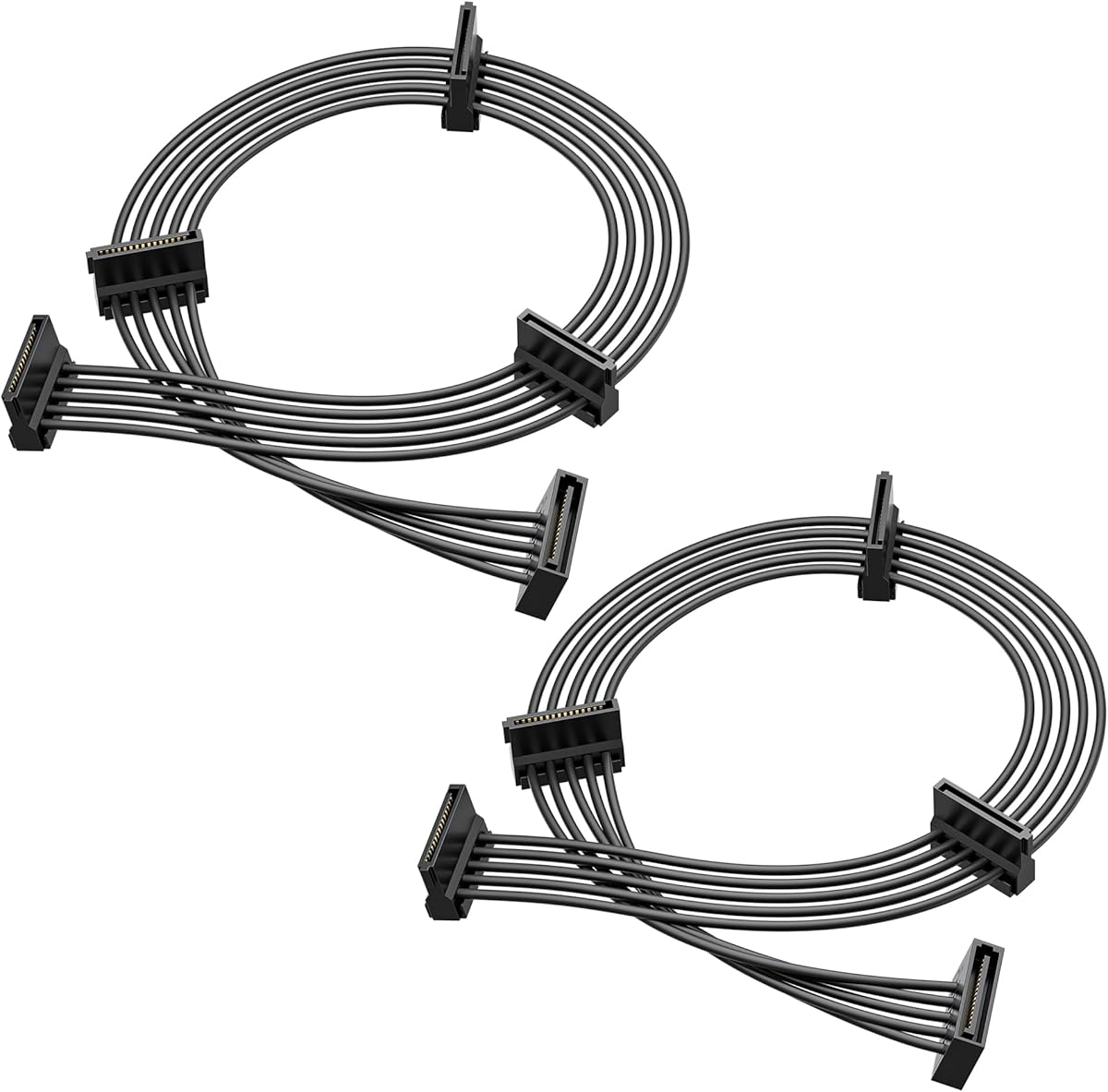 Cable Matters Power Splitter-Kabel SATA auf 4 SATA, 15-polig, 45 cm, 2 Stück