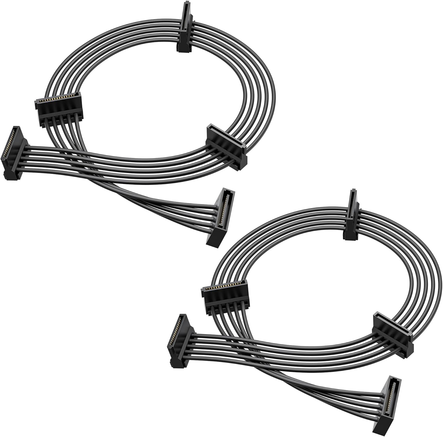 Cable Matters Pack de 2 Cable Splitter SATA de 15 Pines a 4 SATA Alimentación 18 Pulgadas