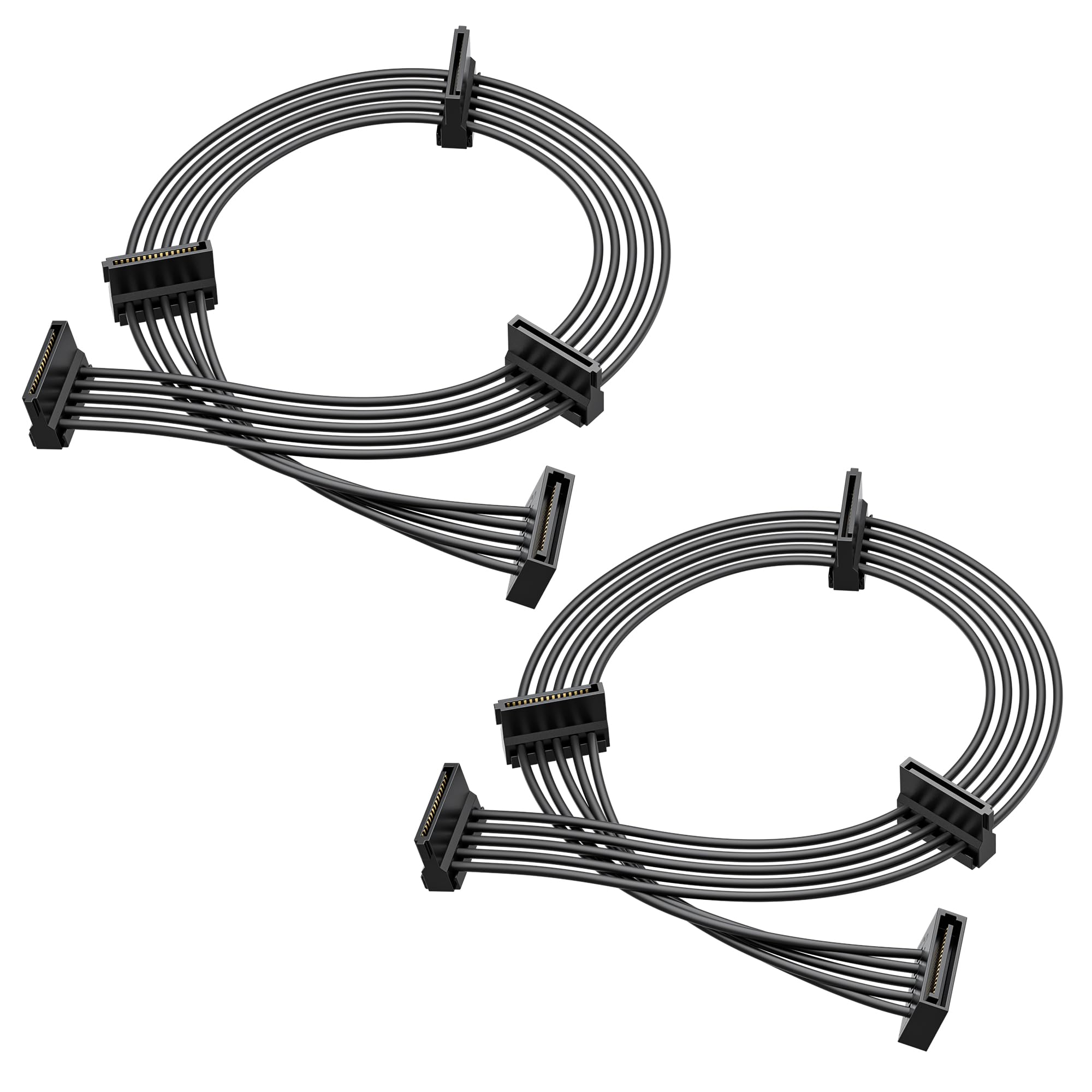 Amazon.co.jp: Cable Matters 2本セット SATA電源4分岐 ケーブル 46cm