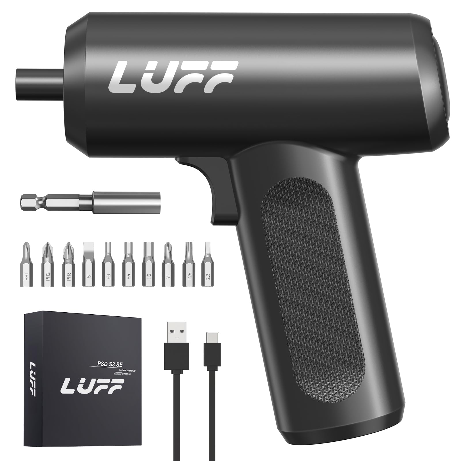 Electric Screwdriver Set 4V Cordless Rechargeable Screwdriver with 4 5 N m Torque 1500 mAh Battery USB-C LED