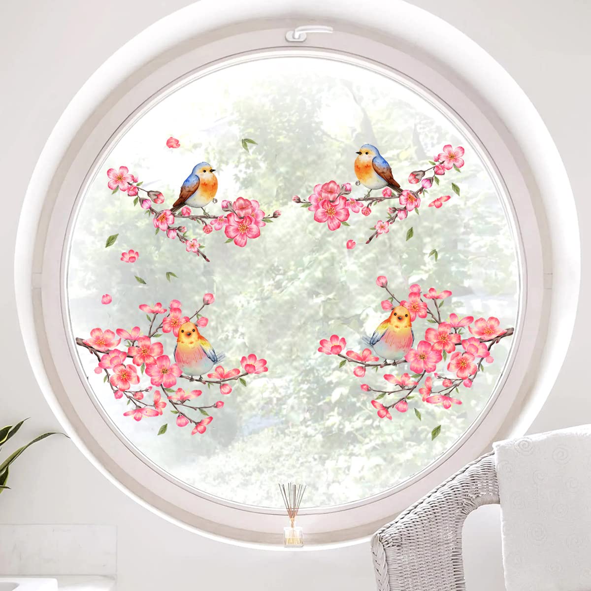 Graz Design - Adesivo per finestra a forma di farfalla, con fiori