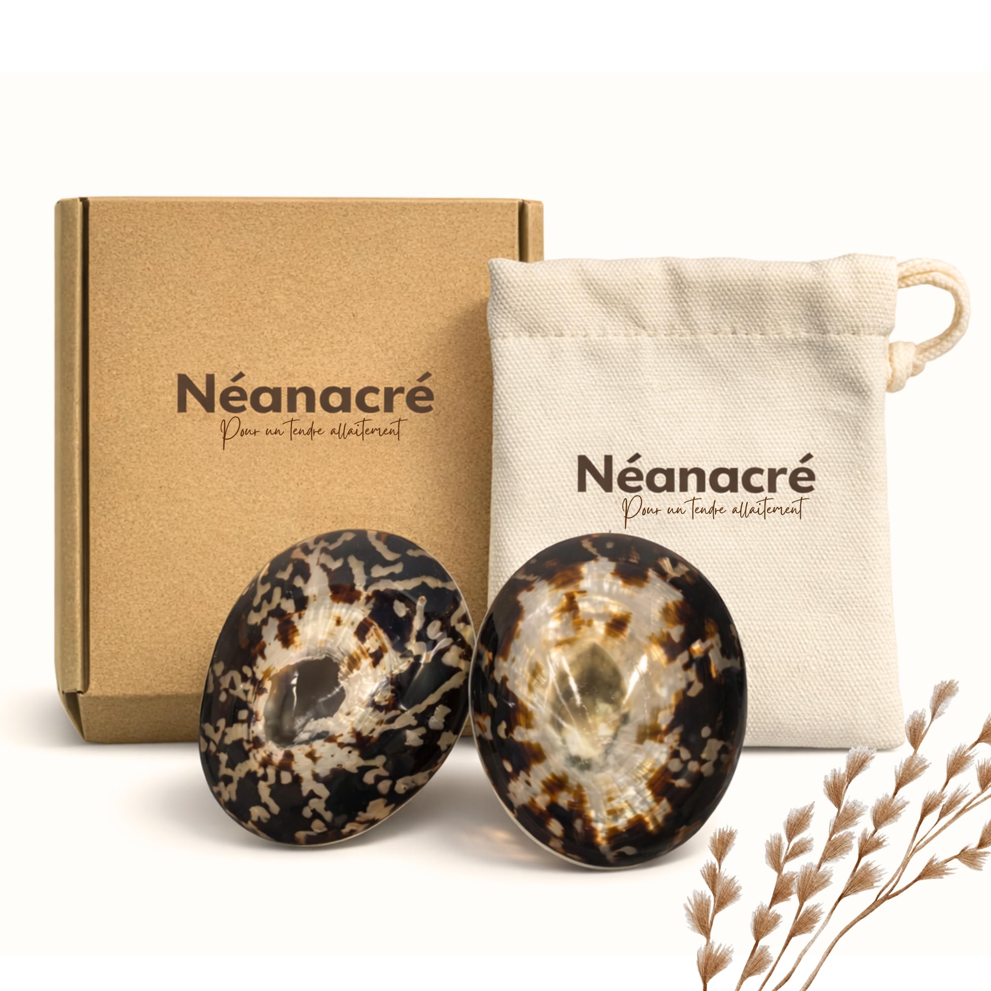Coquillages d’Allaitement en Nacre Naturelle – Protège Mamelons Allaitement – Soulage Crevasses & Irritations – Réutilisables – Tailles S/M/L – Néanacré (M) (M)