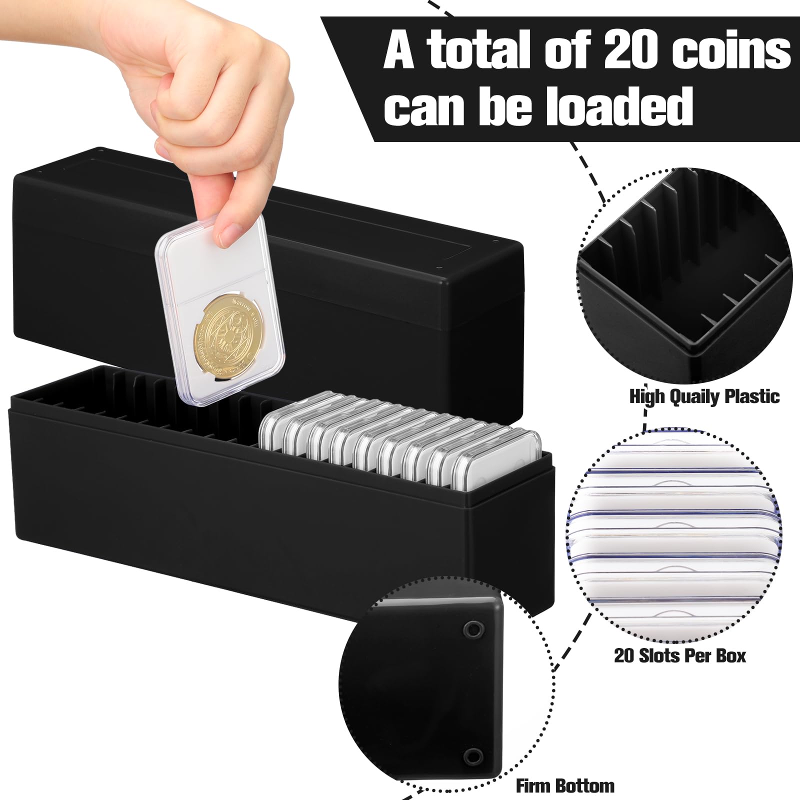Snapklik.com : Wenqik 6 Pcs Plastic Coin Storage Box Case