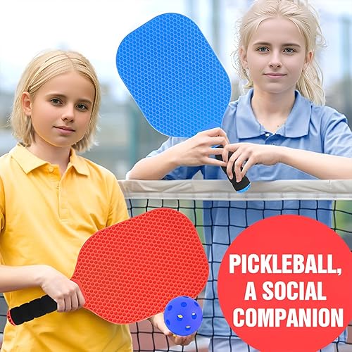 Miniatura 4 de Juego de 2 palas de pickleball para niños, raqueta ligera de pickleball, juegos al aire libre para niños de 4 a 8 años, regalos de pickleball para