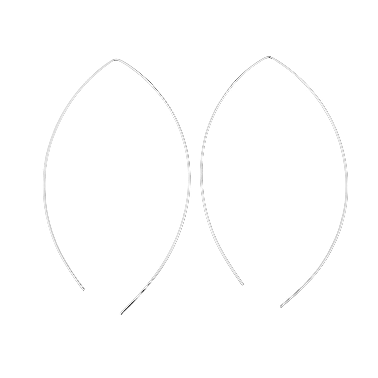 3 Inch Thin Sterling Silver Threader Earrings Open Hoop 20 Gauge (.8mm)