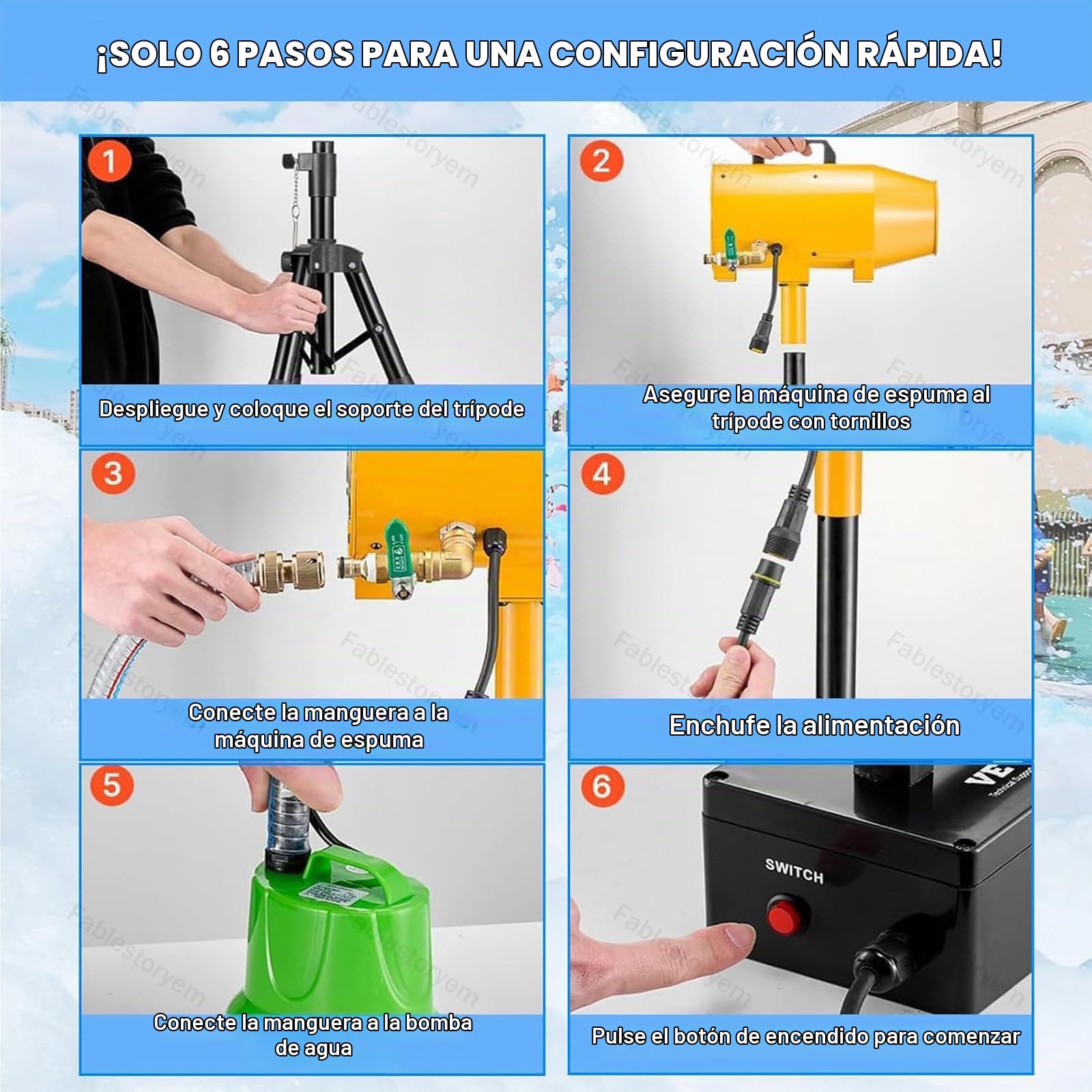 Máquina de Espuma de 1200W, Cañón de Espuma, Máquina de Burbujas para Efectos Escénicos, Máquina de Efectos de Espuma a Chorro, para Festivales de Música, Fiestas al Aire Libre, Barra Libre