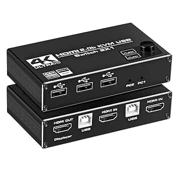 Amazon.co.jp: HDMI KVMスイッチ、4K@60Hz USBスイッチ