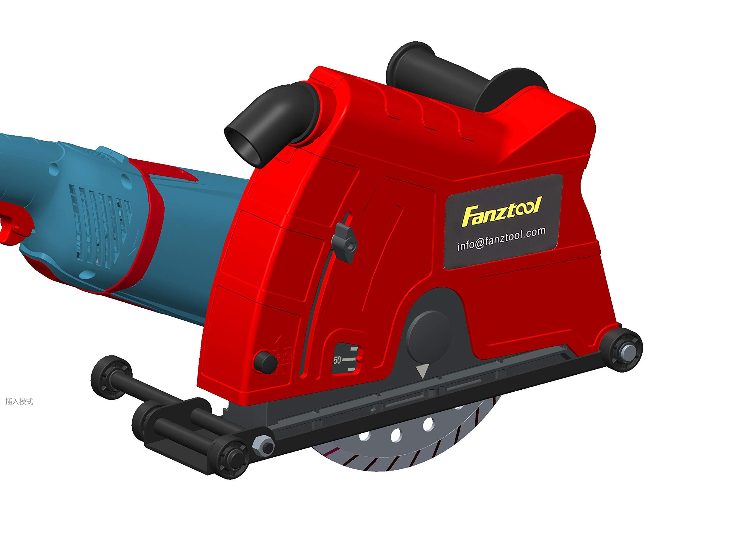 FANZTOOL Absaughaube Winkelschleifer 230 zum Trennen, Flex-Absaugung für Mauernutfräse, Passend für Verschiedene Profi-Winkelschleifer, mit Werkzeuglosverstellbare Schutzhaube, Trennscheiben-Ø 230 mm