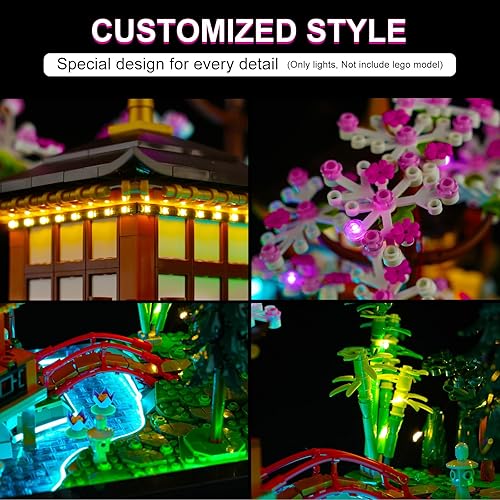 Miniatura 5 de Kit de iluminación LED para Lego Icons Tranquil Garden 10315, luz LED compatible con modelos de bloques de construcción Lego 10315 (versión de