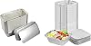 Pack of 95 Small and Medium Foil Trays with lids | 65 No.2 30 No.6a | Aluminium Foil Food Containers | Disposable Takeout Pans | For Meal Prep, Batch Cooking 14.5 x 12 x 4.5cm 20.5 x 11 x 5.5 cm