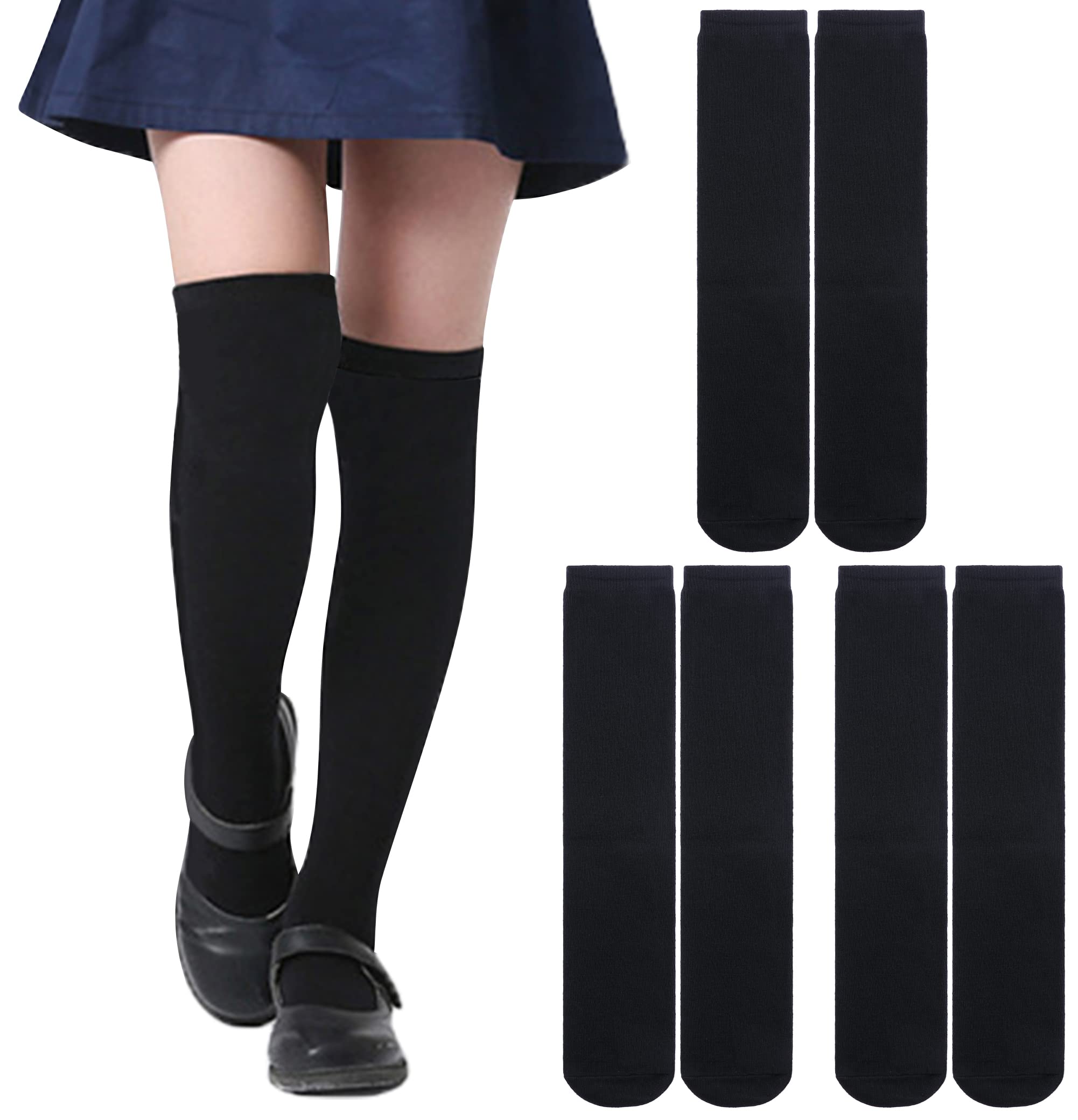 3-12 Years Old Girls Knee High Socks Kids Cute Funny Animal Pattern Long Boot Socks 6 Pairs