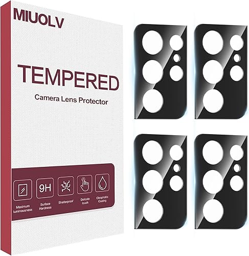 Miniatura 1 de Paquete de 4 protectores de lente de cámara para Galaxy S21 Ultra protector de pantalla de cámara de vidrio templado 9H compatible con Samsung