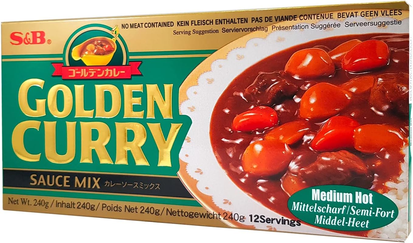 S&b Golden Curry Medium Hot (no Meat Contained) 220g