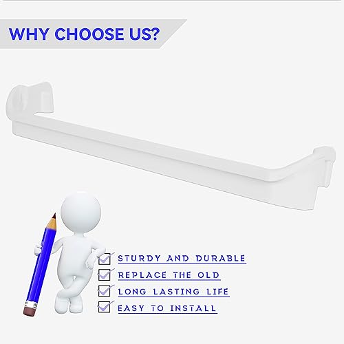 Miniatura 3 de ECOTRIC Estante para puerta de refrigerador, barra de retención compatible con refrigeradores Kenmore Frigidaire, repuesto para refrigeradores