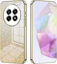 ILING Cover per Realme 13 Pro 5G/Realme 13 Pro+ Plus 5G, Ultrasottile Elegante Colore Sfumato Brillantini Carta Design Ragazza Custodia, Morbido TPU Antiurto Silicone Elettrolitico Case (Oro)