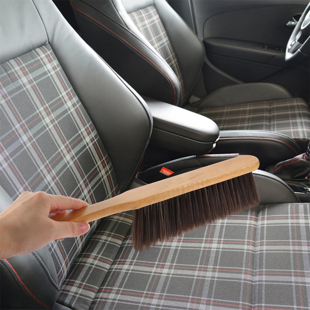 Unomor 4pcs Soft Brush Duster with Long Wooden Handle for Deep Cleaning Beds Sofas and Furniture Hand Broom for Home Dusting and Maintenance