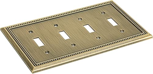 Vista 316 de Henne Bery Sunken Pearls - placa decorativa de pared para interruptor (Palanca simple, 2 unidades, níquel satinado)