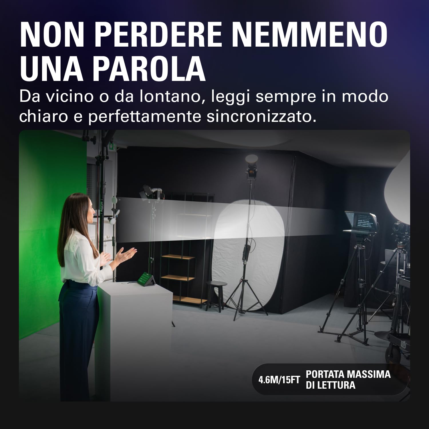 Elgato Prompter XL - Teleprompter full-size con display rimovibile, monitor per videoconferenze, per fotocamere DSLR, mirrorless e da studio, configurazione con un solo cavo – USB-C 3.2 per PC e Mac