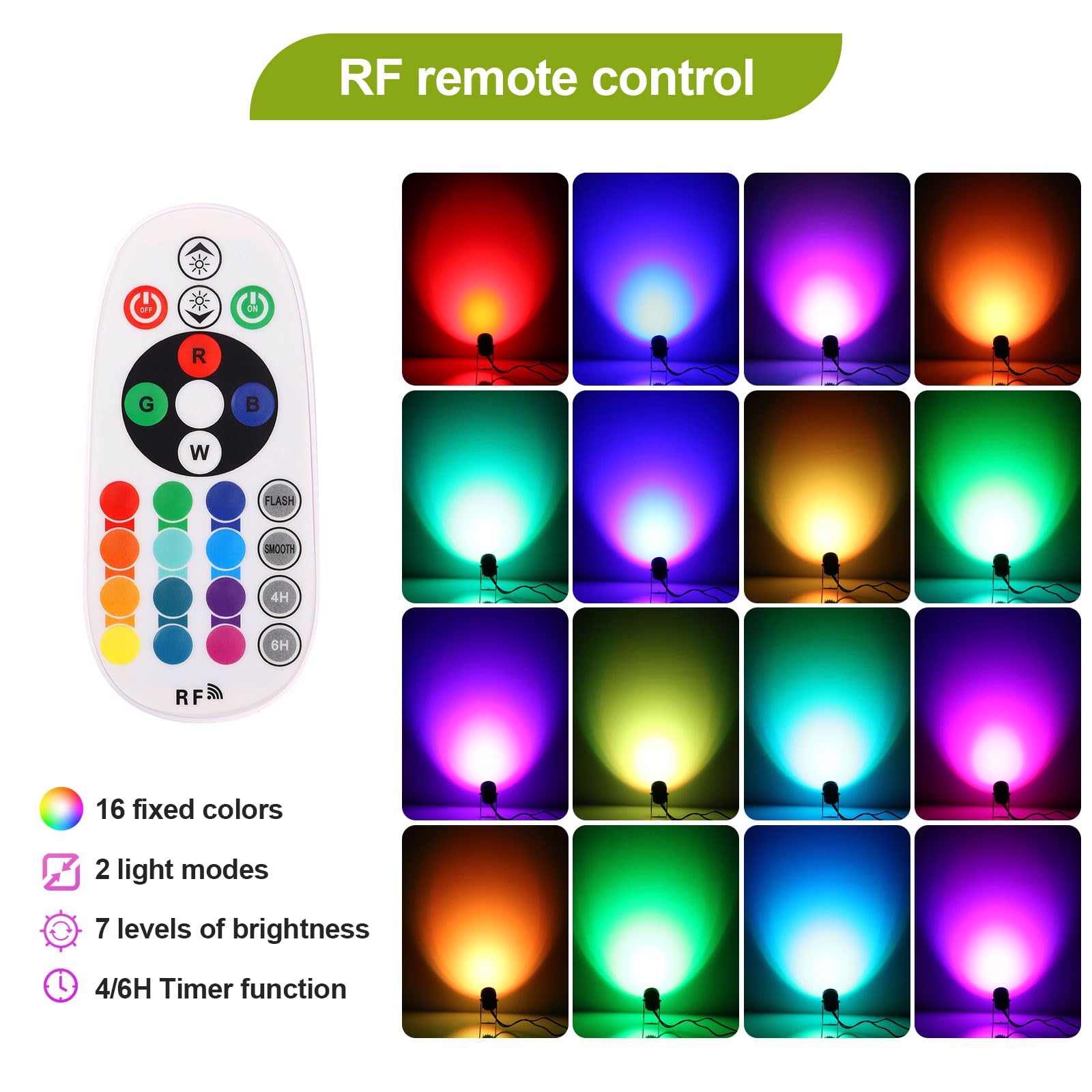 B-right RGB Focos Led Exterior, 21m LED Focos jardín con Estaca, Luz de Jardín Exterior rgb, Luces Exterior Jardin IP65 Impermeable, Focos de Jardín al Iluminación de Caminos para Césped, Patios