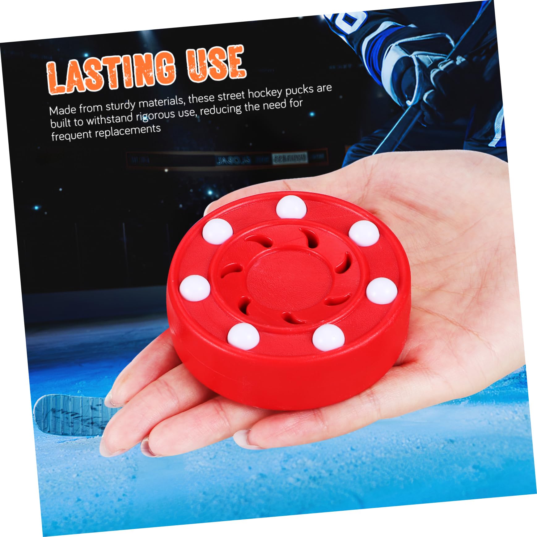iplusmile Lot de 6 Palets de Roller Hockey en Abs Haute Visibilité et Roulement Stable Accessoires de Hockey pour Entraînement en Salle