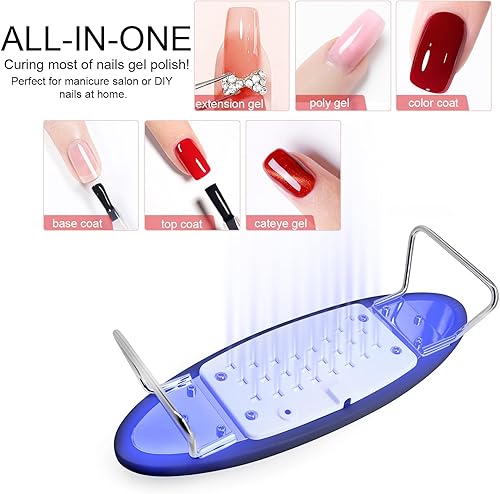 Miniatura 4 de Lámpara de uñas 2 en 1 y reposamanos, reposamanos de uñas suave con luz de gel, lámpara LED de curado de uñas de 48 W, esmalte de gel para uñas